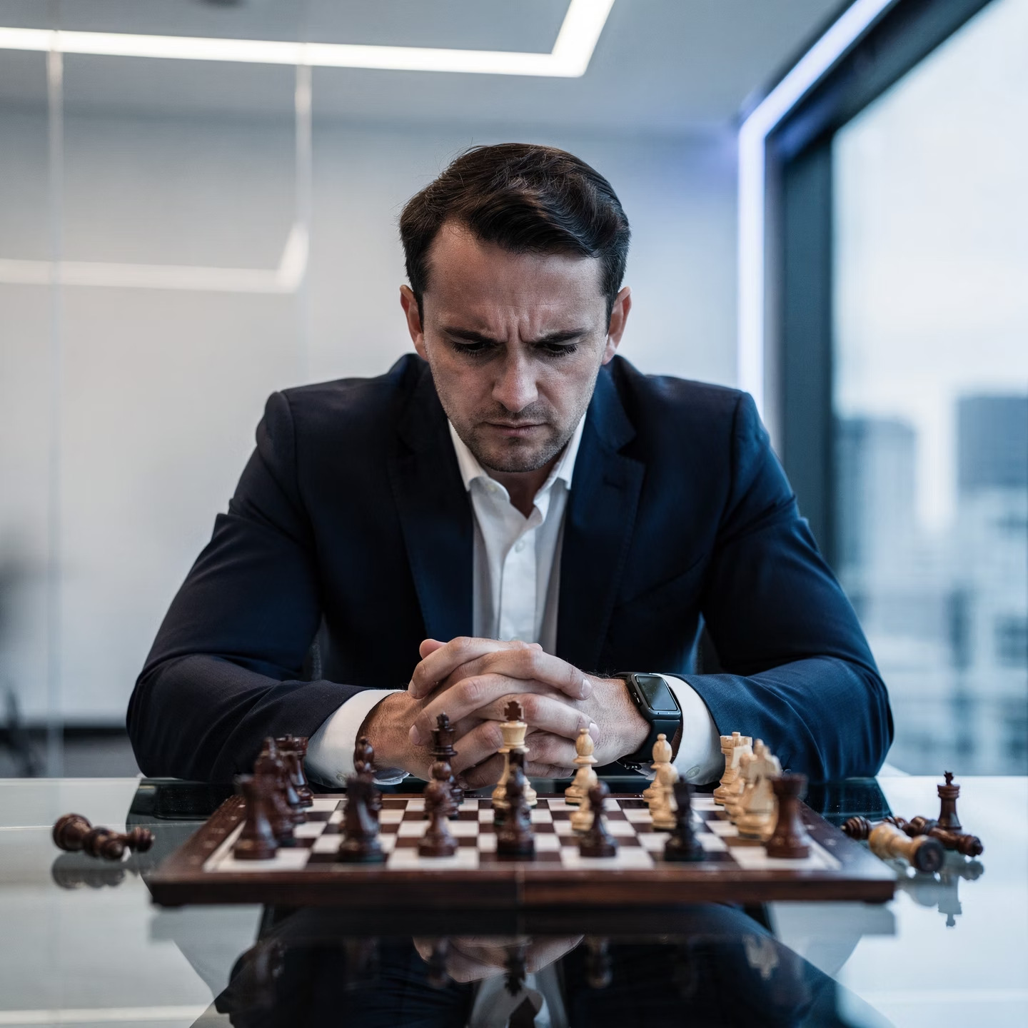 Imprenditore che riflette